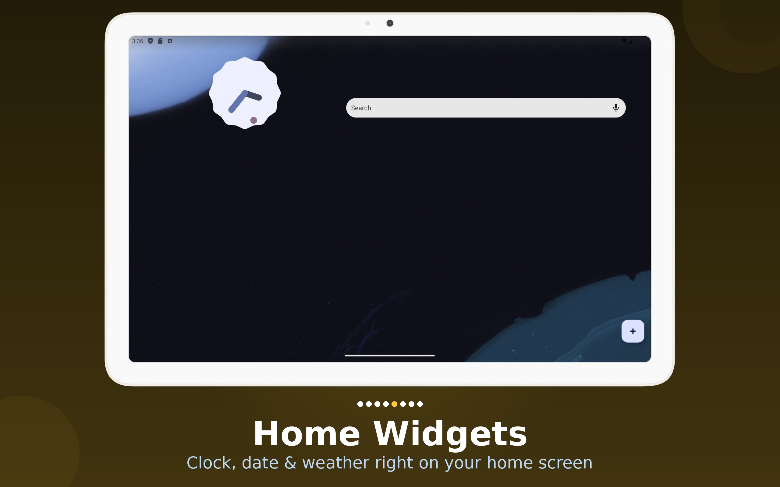 Core app widget page on 10-inch tablet