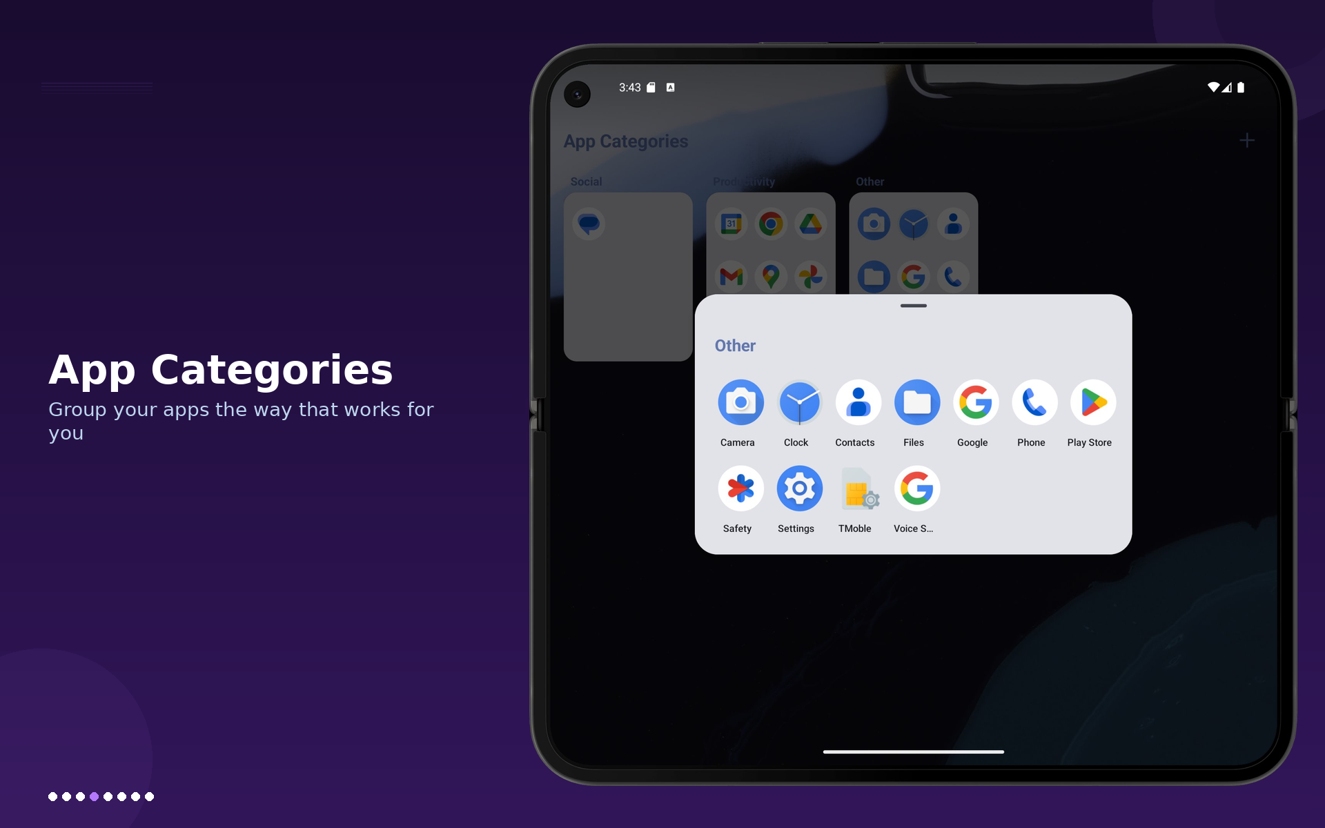 Core app category screen on 7-inch tablet