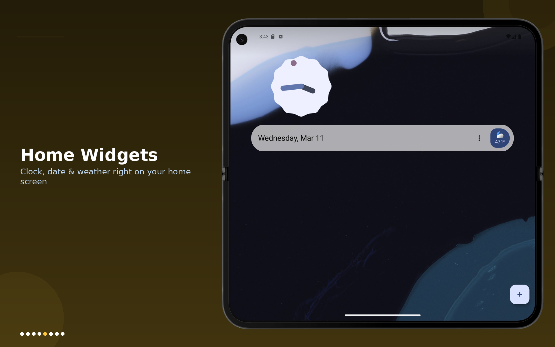 Core app widget page on 7-inch tablet